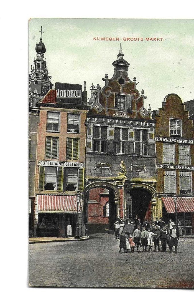 nijmegen  groote markt    hotel monopol  borstelwerk  1900, Verzenden, Voor 1920, Ongelopen, Gelderland