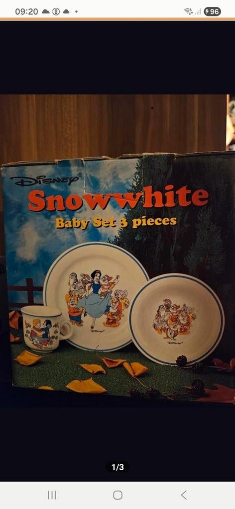 Vintage Disney Sneeuwwitje Servies - Compleet Baby Set, Ophalen of Verzenden, Overige stijlen