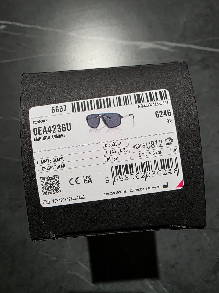 Emporio Armani zonnebril NIEUW!, Overige merken, Zonnebril, Zwart, Nieuw