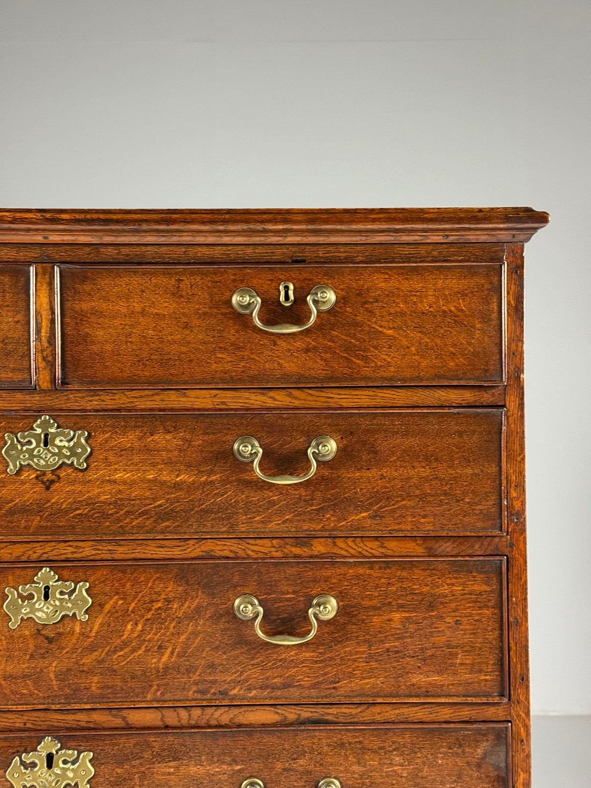 Ladekast Tallboy 19e eeuw antiek, Ophalen, Eikenhout, 50 tot 100 cm, Zo goed als nieuw