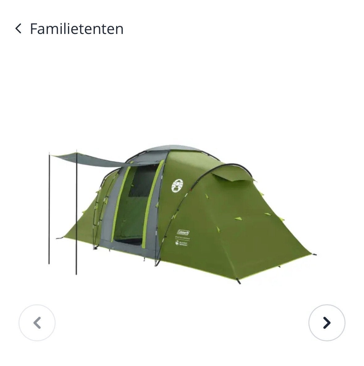 Spruce Falls 4 BlackOut vis-à-vis tent groen, Caravans en Kamperen, Tenten, Ophalen, Gebruikt, Tot en met 4