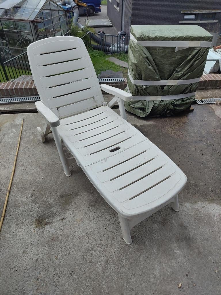 Tuinstoel in goede staat, Tuin en Terras, Ophalen, Gebruikt, Kunststof, Verstelbaar