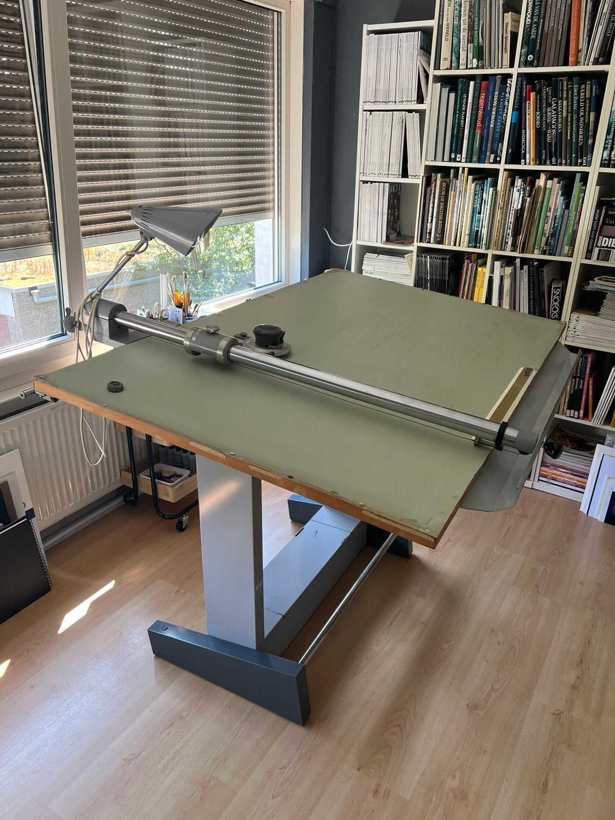 Vintage tekentafel met verlichting, Ophalen, Gebruikt, 150 tot 170 cm, Verlichting