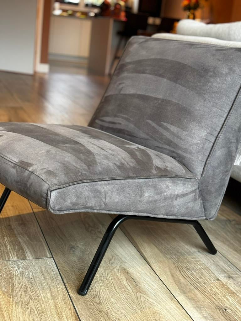Fauteuil - grijs, Ophalen, 75 tot 100 cm, Zo goed als nieuw, Stof