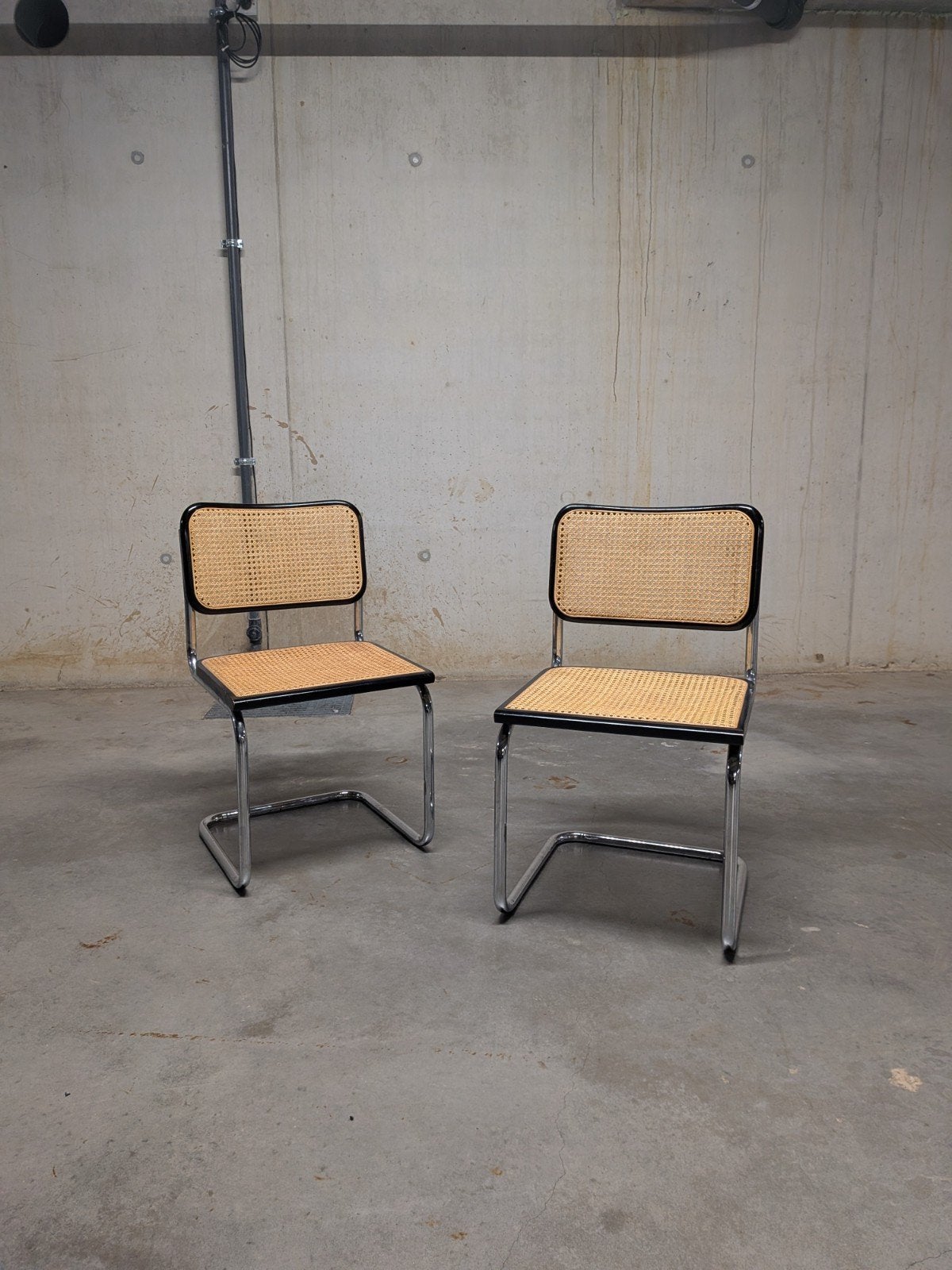 Vintage set B32 Cesca chairs - Marcel Breuer, Ophalen, Zwart