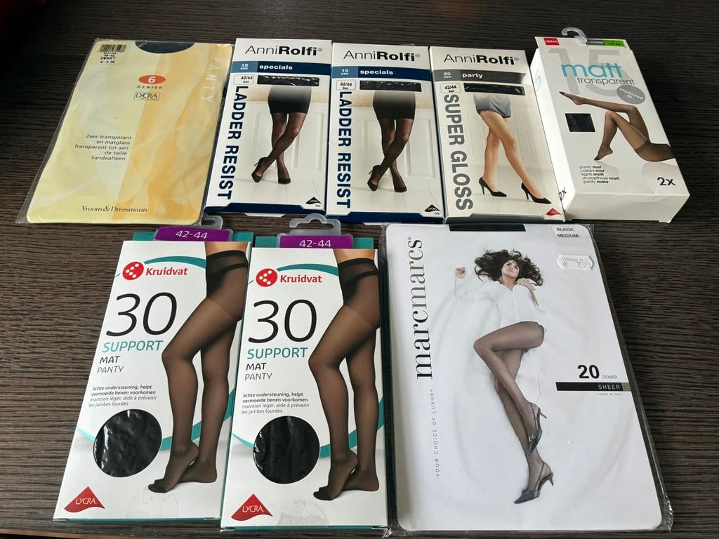 9 paar panty’s en 20 paar panty khiekousjes, Overige kleuren, Nieuw, Overige maten, Ophalen of Verzenden