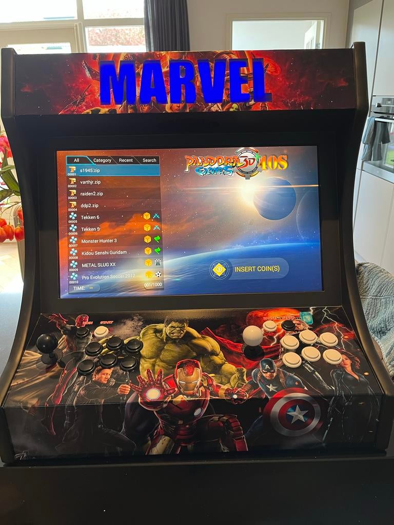 Bartop marvel arcadekast met Pandora 3D+ 40s, Spelcomputers en Games, Spelcomputers | Overige, Ophalen, Overige merken, Zo goed als nieuw