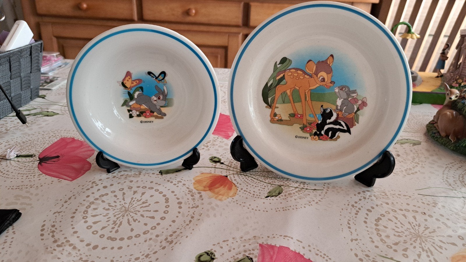 Vintage Disney Bambi Servies Set - Mok, Kom en Bord, Verzamelen, Ophalen, Gebruikt