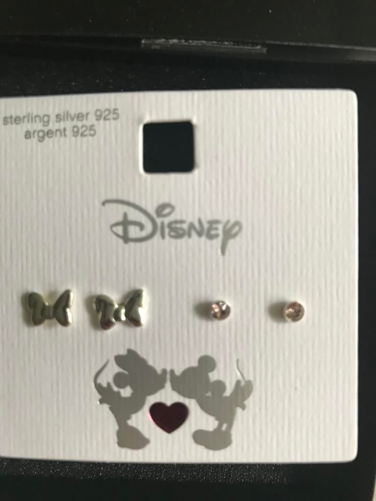 Disney Minnie Mouse Oorbellen Set - Sterling Zilver 925, Nieuw, Ophalen of Verzenden, Met edelsteen, Knopjes of Stekers