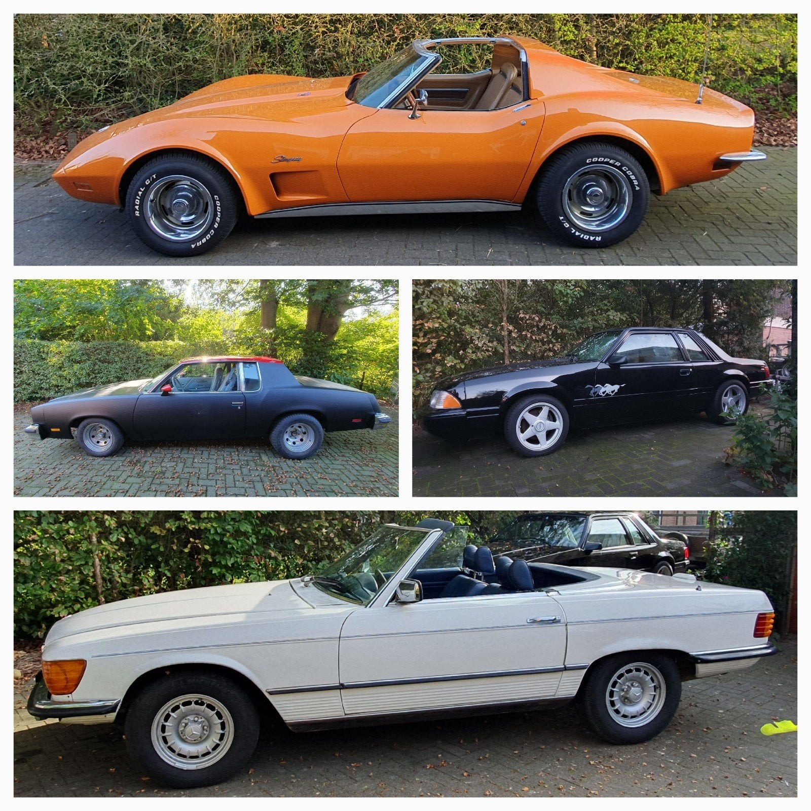 '73 Corvette, Mercedes 450SL, Ford Mustang, Olds Cutlass, Particulier, Te koop