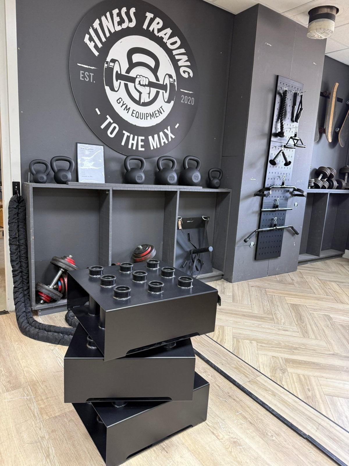 Nieuwe barbell houder/halter steun voor 9 stuks. Geen logo!, Sport en Fitness, Fitnessmaterialen, Nieuw, Ophalen of Verzenden