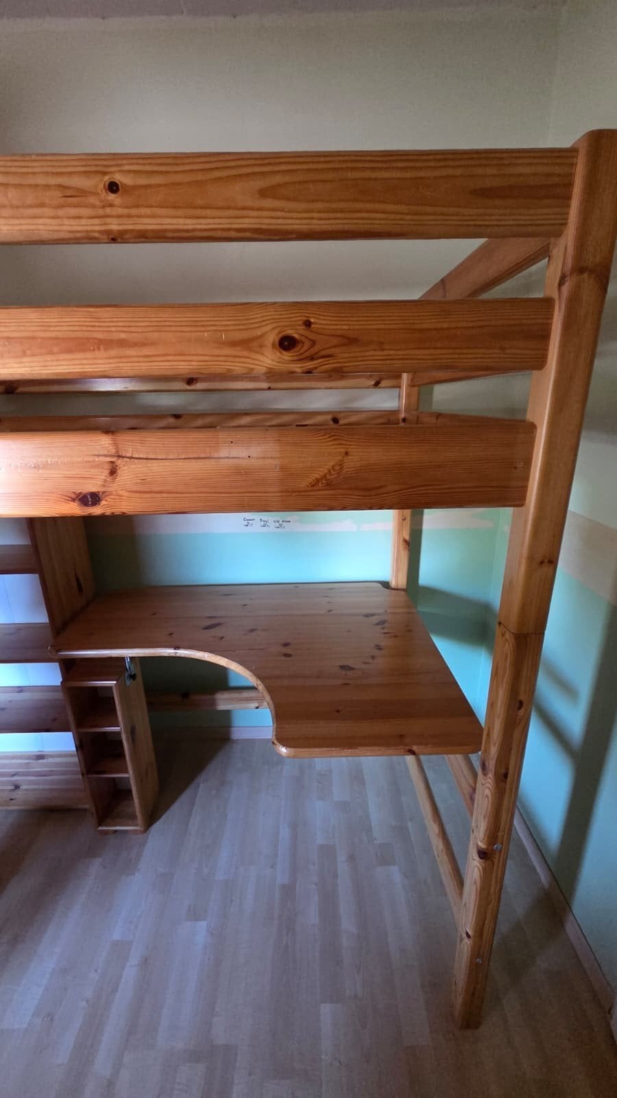 Flexa hoogslaper met bureau en opbergruimte, Ophalen, Gebruikt, Eenpersoons, 160 tot 180 cm