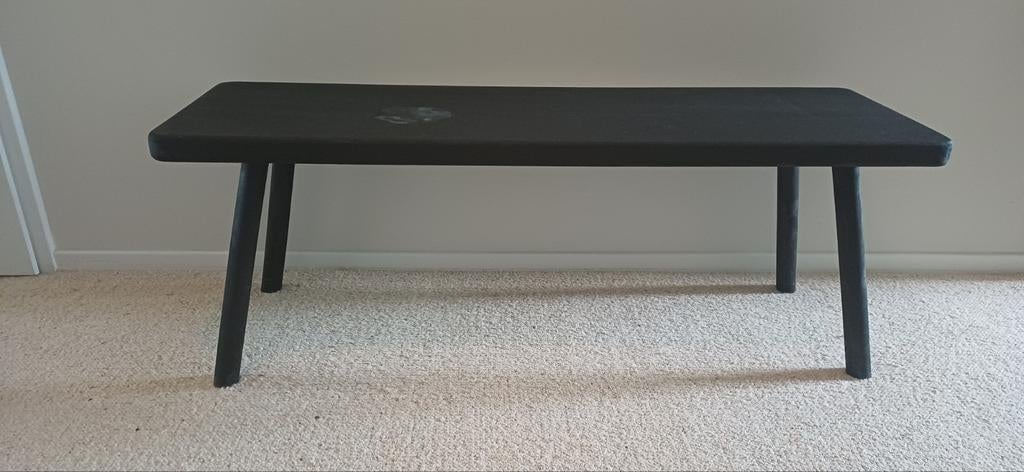 Bankje hout House Doctor zwart, Ophalen, Minder dan 50 cm, 125 cm of meer, Rechthoekig