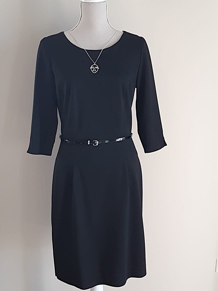 Casual zwarte jurk voor business of uitgaan, Verzenden, Zwart, Nieuw, Knielengte