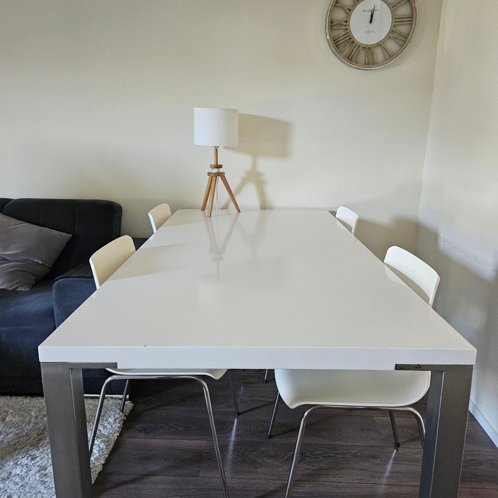 Eettafel met 6 stoelen, Huis en Inrichting, Tafels | Eettafels, Ophalen, Gebruikt, Rechthoekig, 50 tot 100 cm
