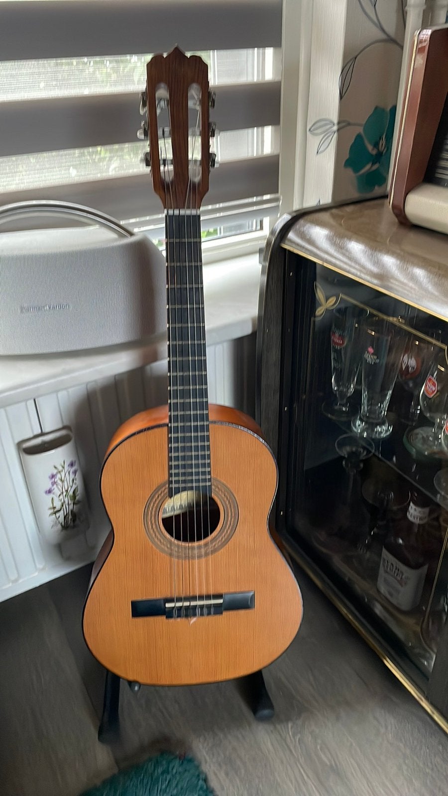 Höhner akoustische gitaar 3/4 vintage met stevige tas, Ophalen, Zo goed als nieuw, Western- of Steelstringgitaar