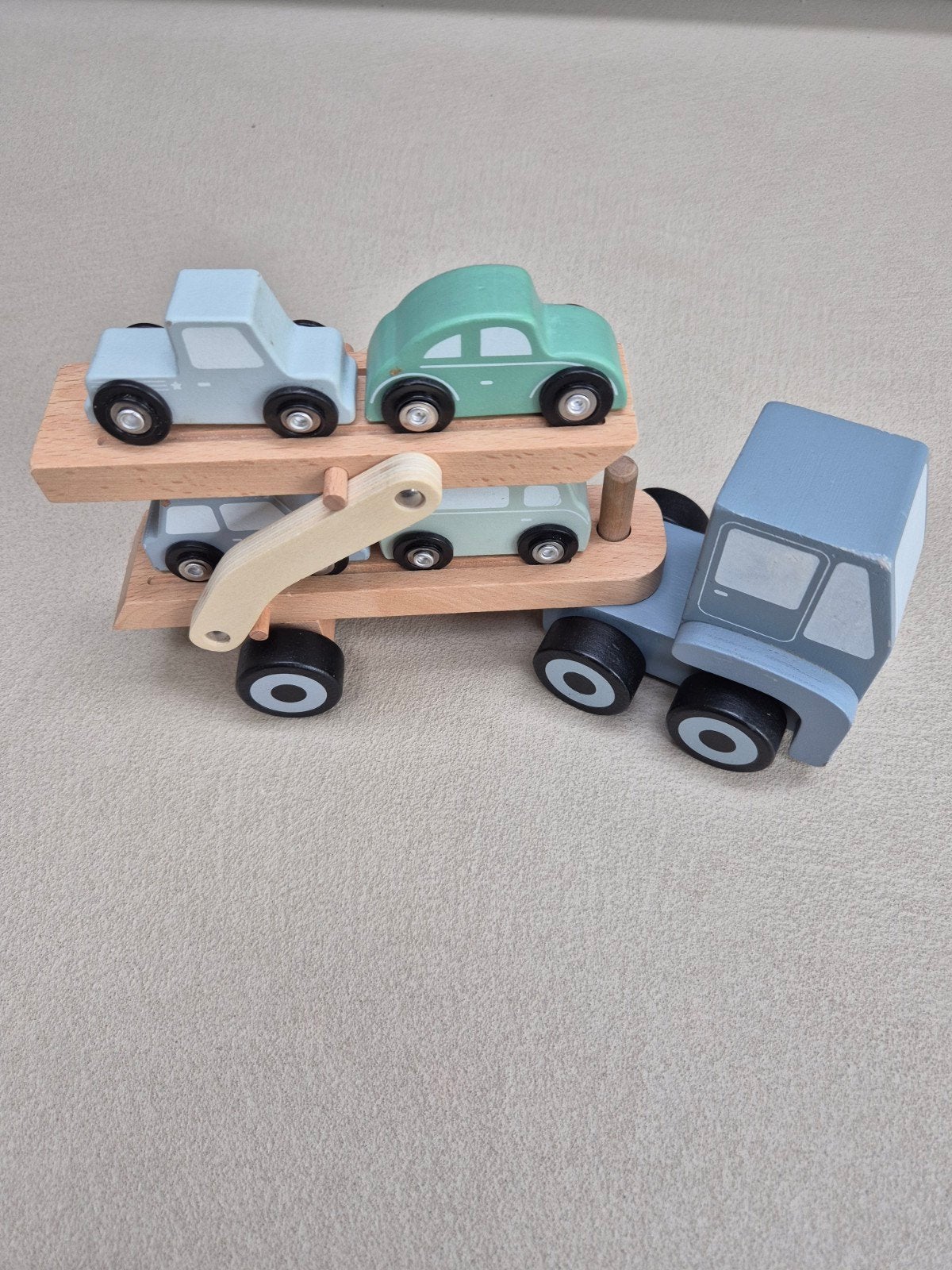 Little Dutch Houten Oplegger met Auto's, Ophalen of Verzenden, Zo goed als nieuw