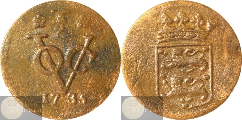 V.O.C. - West-Friesland - Duit 1735 - Enkhuizen, Ophalen of Verzenden, Vóór koninkrijk, Overige waardes, Losse munt