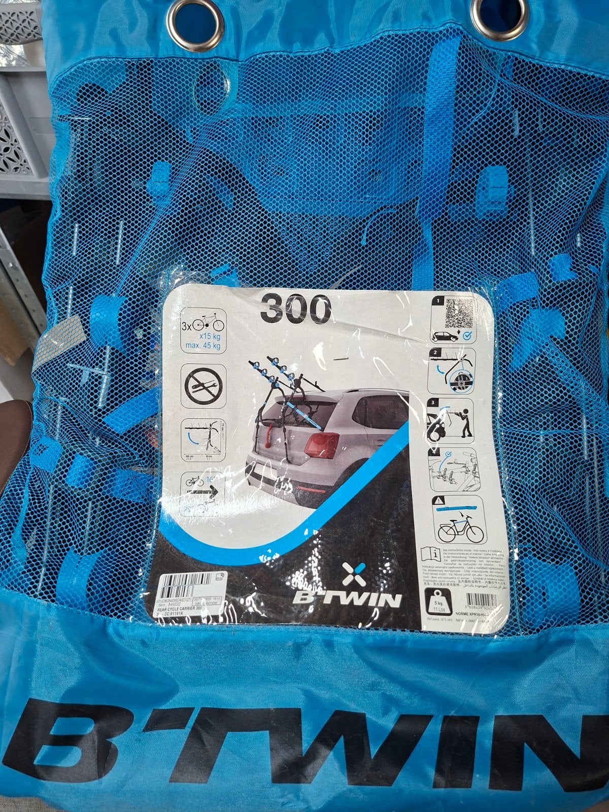B'Twin 300 Achterklepdrager voor 3 fietsen, Ophalen, 2 fietsen, Zo goed als nieuw