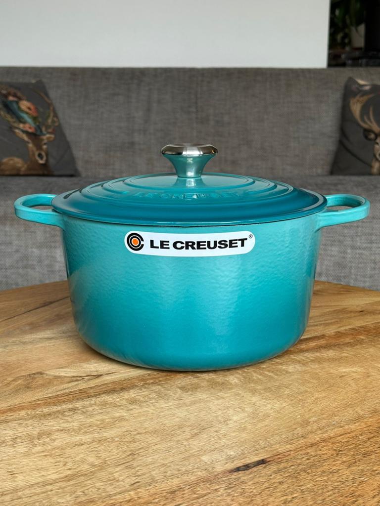 Le Creuset gietijzeren hoge braadpan 26 cm – Riviera Blue, Verzenden, Nieuw, Gietijzer, Koekenpan of Braadpan