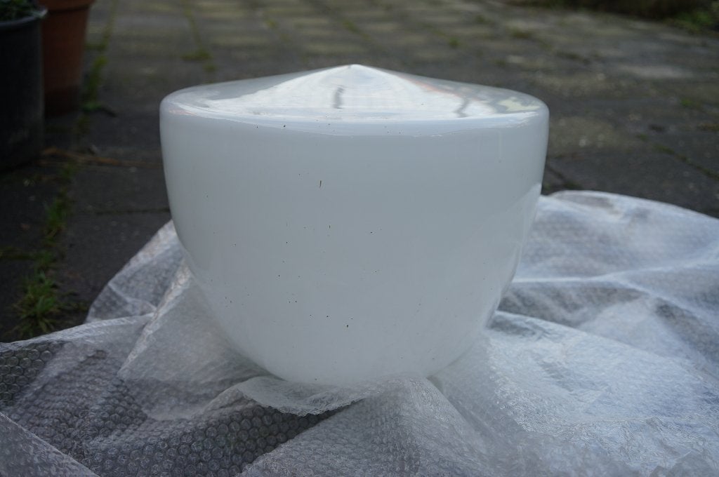 vintage XXL lampenkap giso gispen opaline glas wit Philips., Ophalen, Gebruikt, Overige typen, Wit