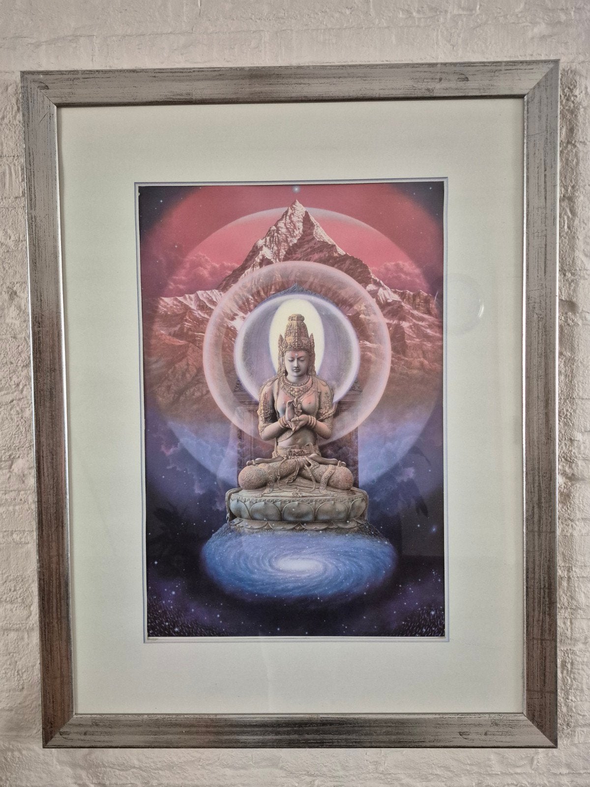 Grote schilderij/wanddecoratie Boeddha met lijst 67x97 cm, Ophalen