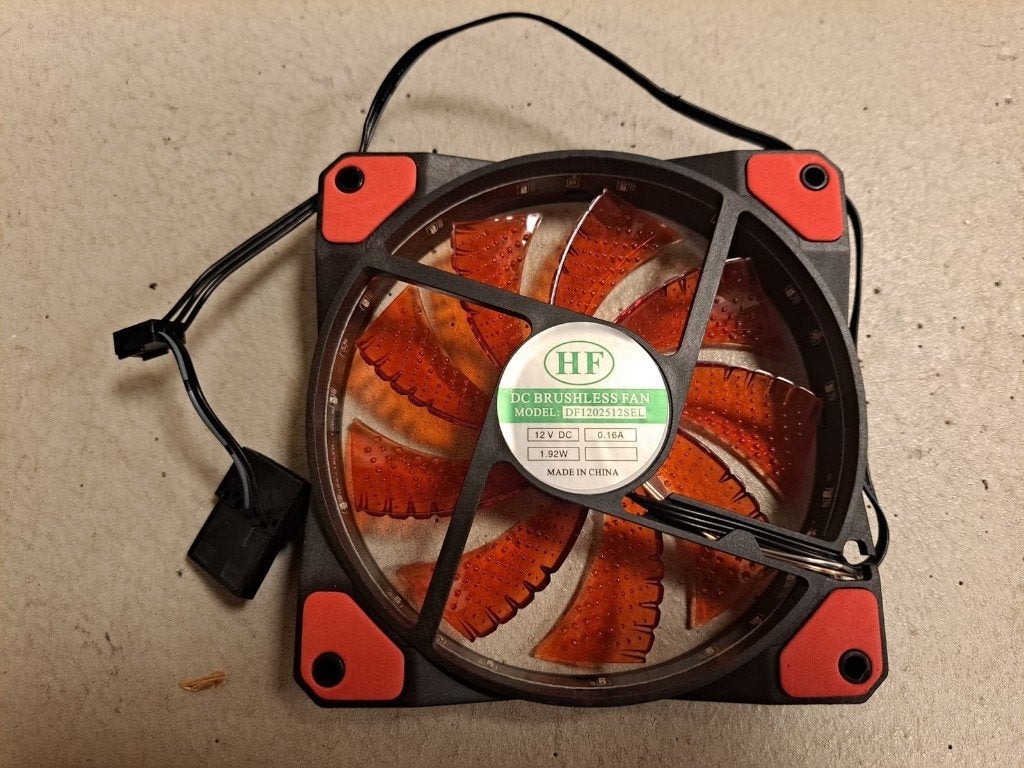 HF Computer ventilator 120x120x25mm - Led Rood - Nieuw, Ophalen of Verzenden, Nieuw, Luchtkoeling
