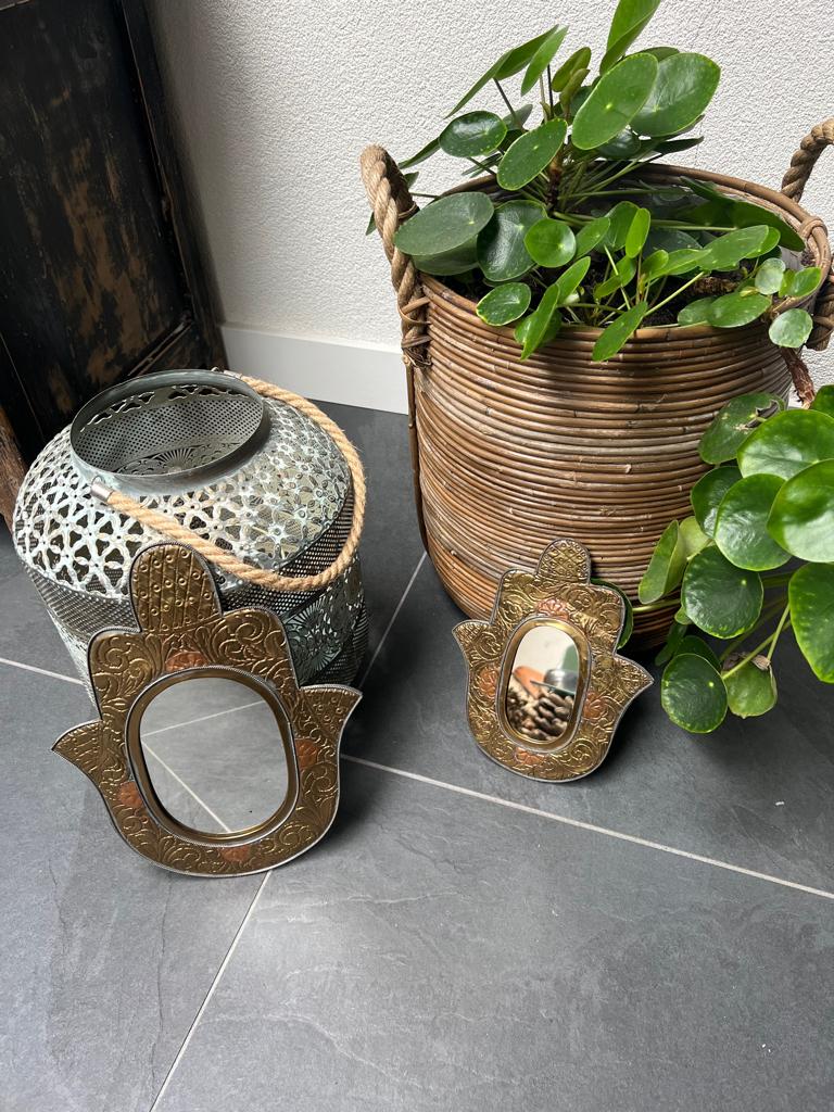 Hand van Fatima spiegel Hamsa oosters arabisch handwerk, Huis en Inrichting, Gebruikt, Ophalen of Verzenden, https://verburgtvintage.nl/#contact
