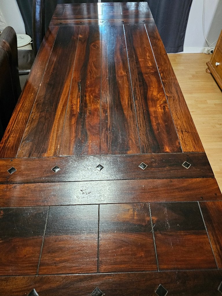 Eettafel + 4 stoelen, Huis en Inrichting, Tafels | Eettafels, Ophalen, Gebruikt, 50 tot 100 cm, 150 tot 200 cm