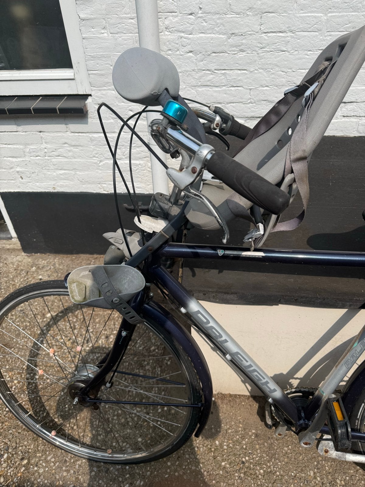 Raleigh fiets met kinderzitje voorop, Terugtraprem, Ophalen, Overige merken, 53 tot 56 cm