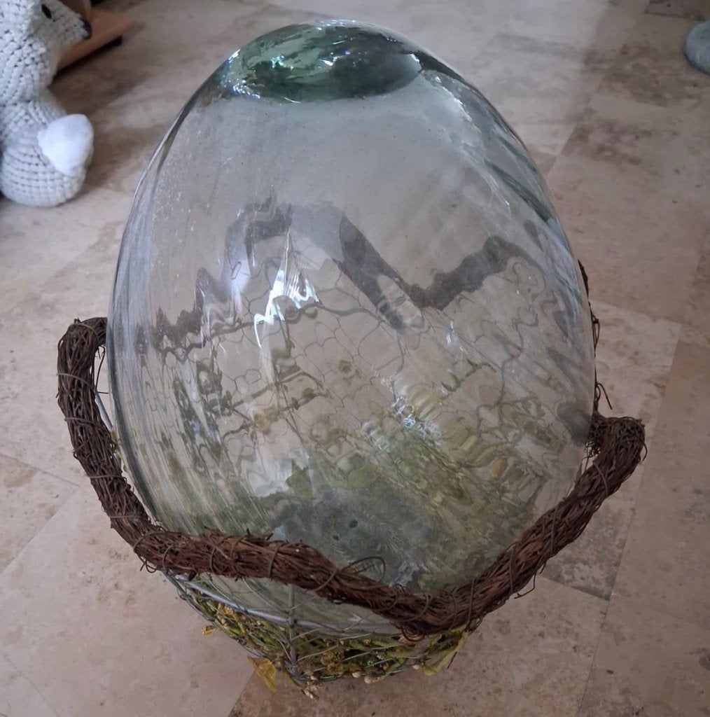 Decoratieve glazen ei 25 cm, 25 cm, Gebruikt, Geschikt voor buiten, Ophalen of Verzenden