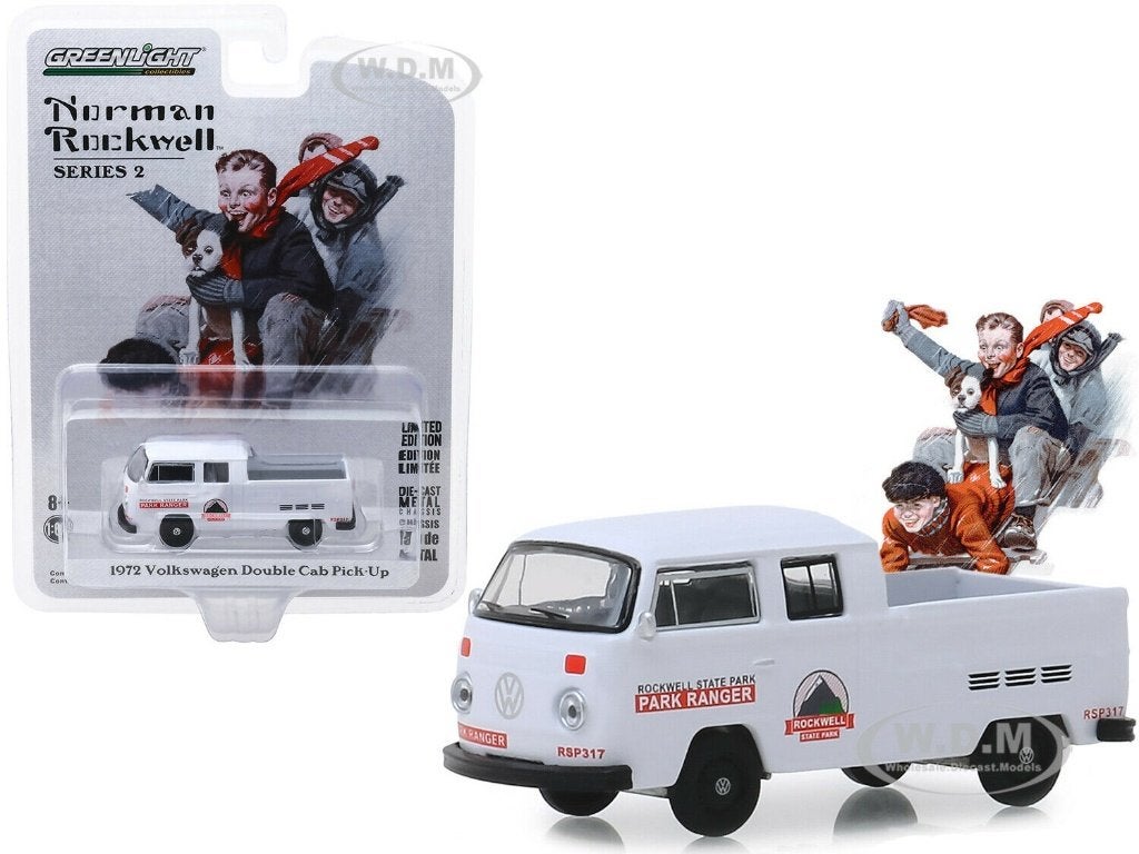 1972 VW bus T2 met dubbele cabine pick-Up v Greenlight 1/64, Ophalen of Verzenden, Nieuw, Auto