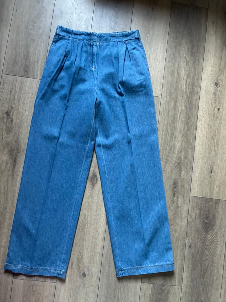Tara Jarmon pantalon linnenmix denim  mt.40 M Wow!, Maat 38/40 (M), Blauw, Nieuw, Ophalen of Verzenden