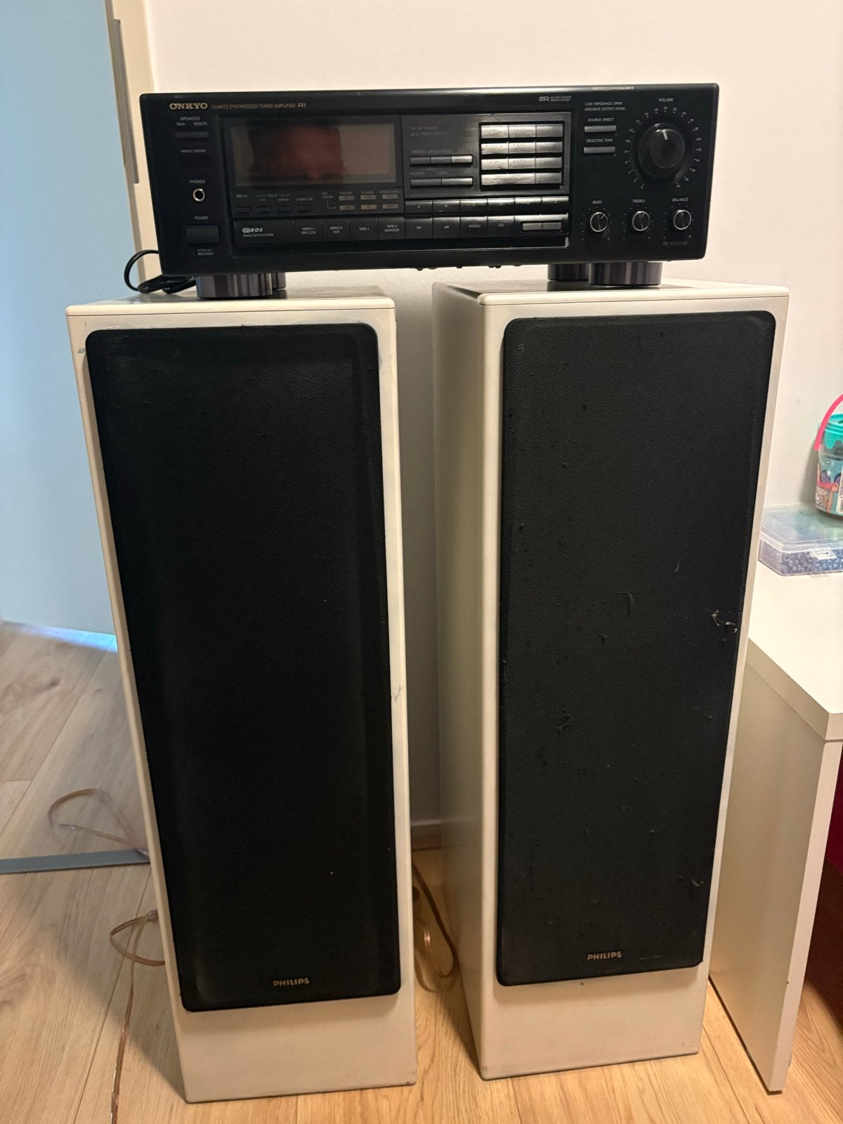 Onkyo Tuner-Versterker TX-9031RDS met Philips FB 850 Speaker, Ophalen, Philips, Gebruikt, Tuner of Radio