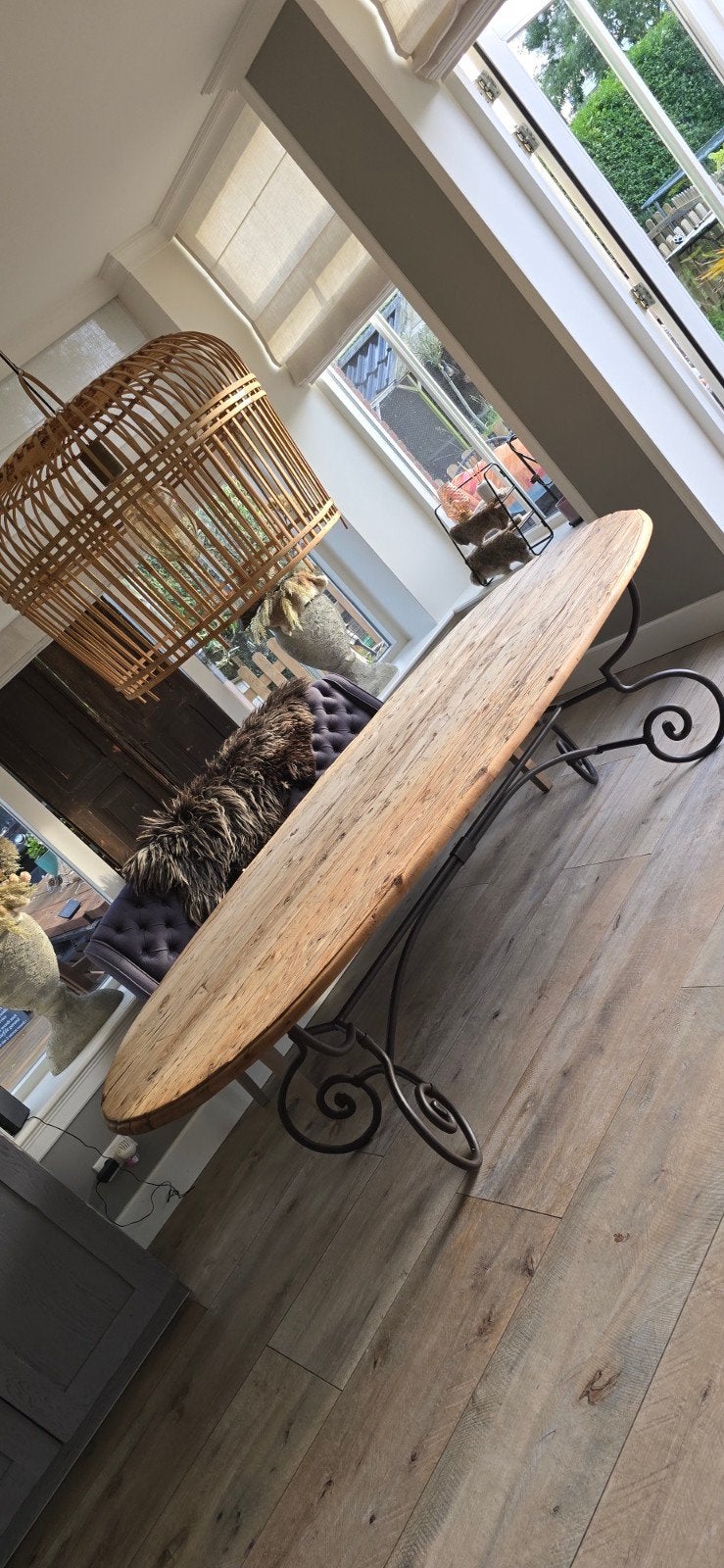 Prachtige unieke ovale eettafel, Ophalen, 75 m² of meer, Parket