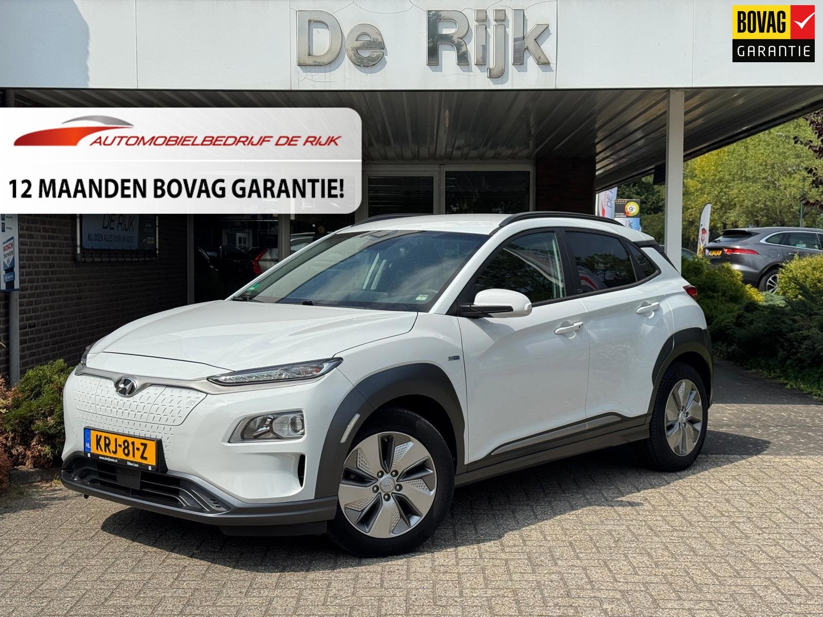 Hyundai Kona EV Comfort 39 kWh |SOH96.2%| Navi, Camera, Stoe, Auto's, Dealer onderhouden, Gebruikt, Zwart, Wit