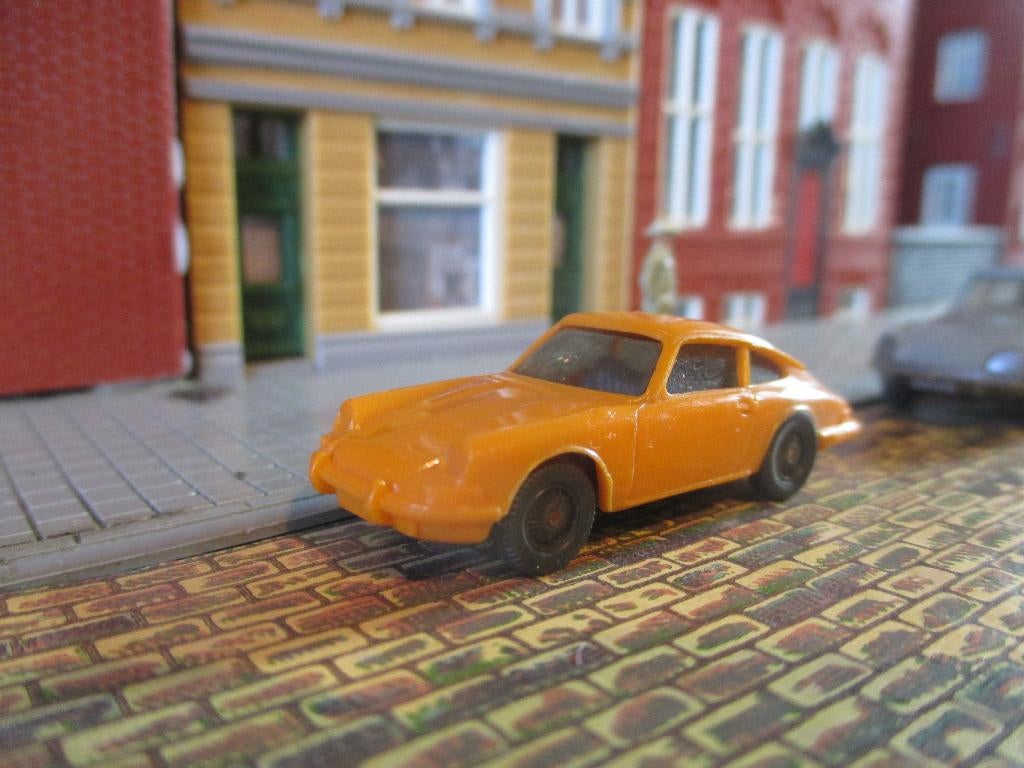 Porsche 968 911 Coupé Wiking Fleischmann gelb-orange, Ophalen of Verzenden, Zo goed als nieuw, Auto
