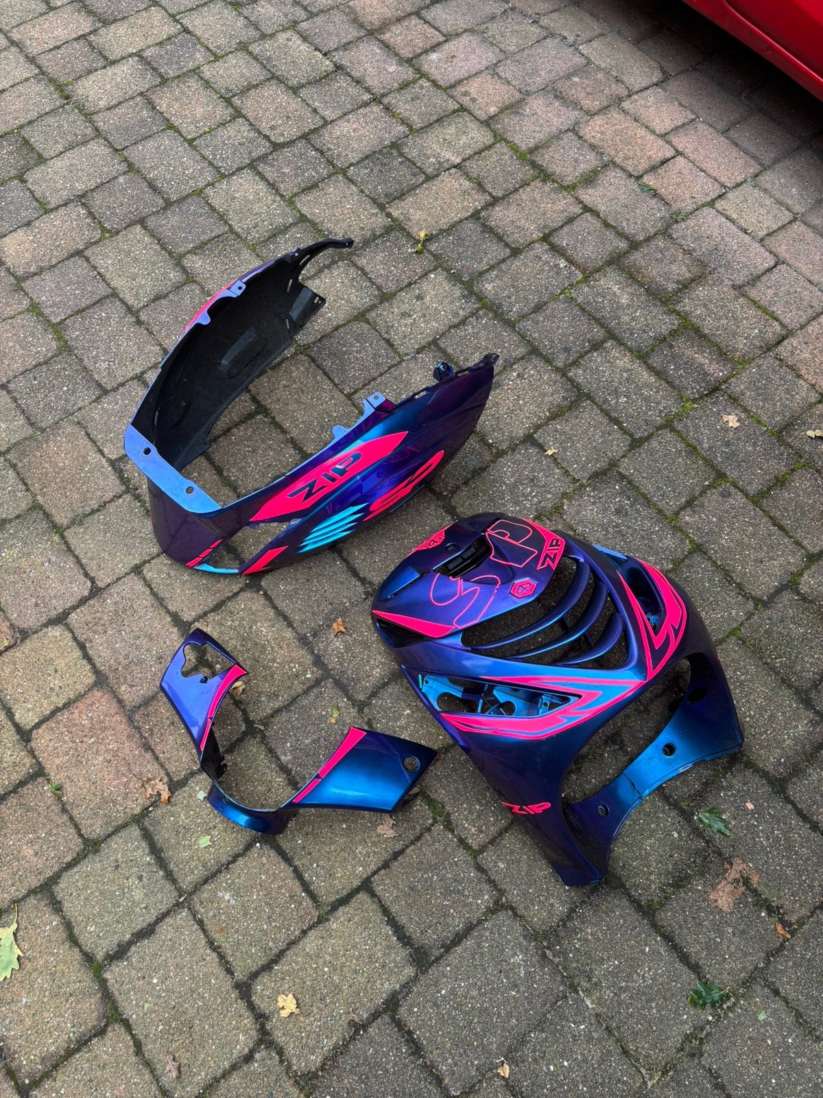 Piaggio Zip SP Kappenset Porsche Cayman RS1 Met Neon Roze, Ophalen of Verzenden, Gebruikt, Kap, Piaggio