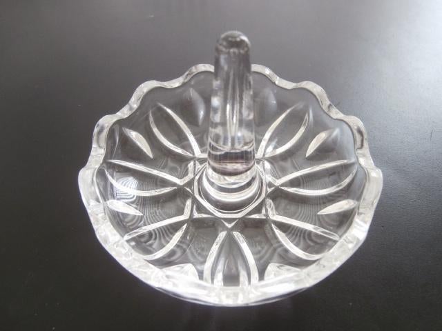 Kristal Glas Geslepen Ringen Houder, Antiek en Kunst, Verzenden