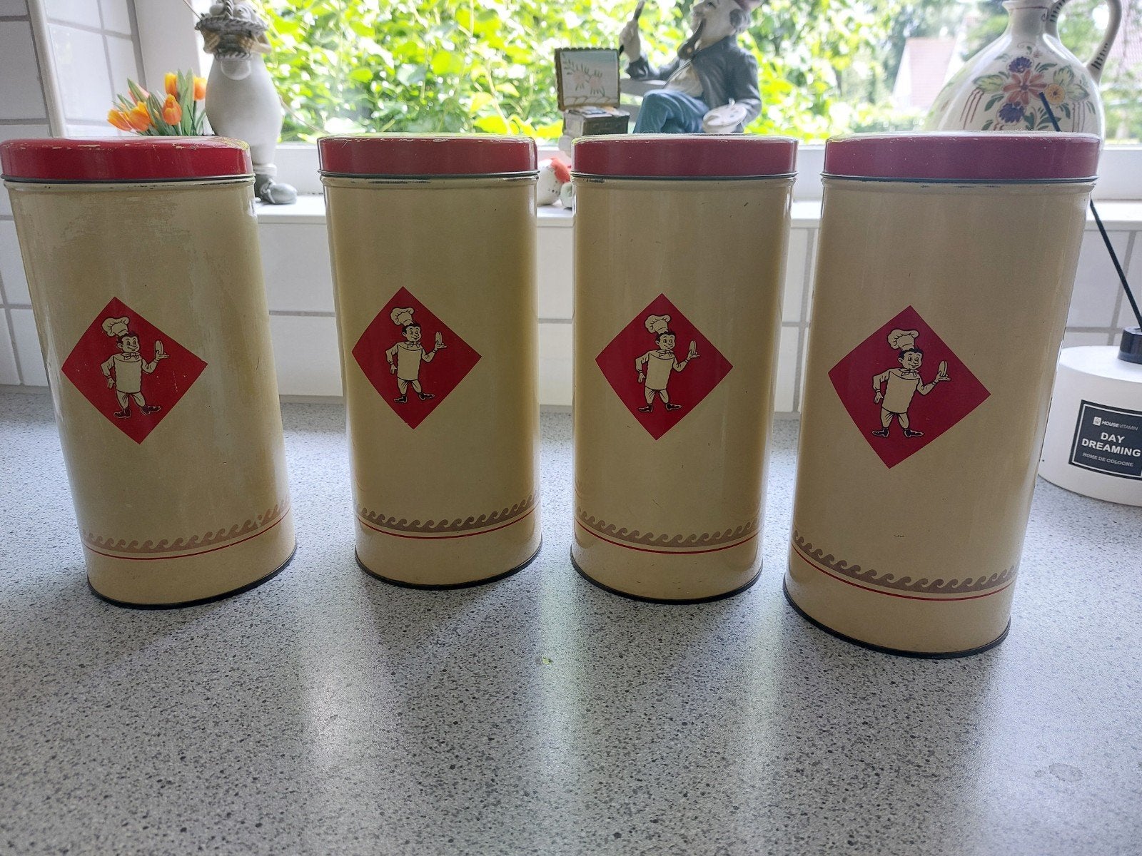 Set van 4 beschuitblikken van Bolletje, Antiek en Kunst, Ophalen