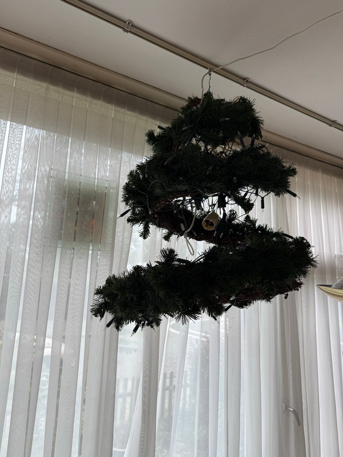 Hangende spiraal kerstboom met verlichting groot, Ophalen of Verzenden, Gebruikt