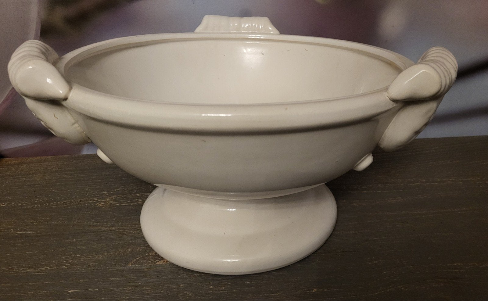 Witte schaal met handvatten, Ophalen, Porselein of Keramiek, Schaal, Rond