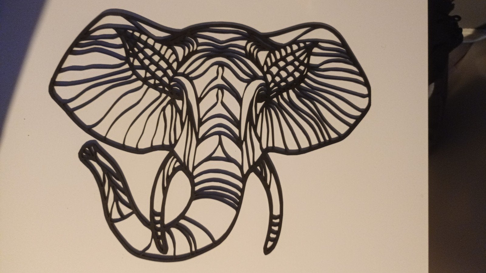 Wanddecoratie Olifant - hout, Wandsculptuur, 28 cm, 37 cm, Nieuw