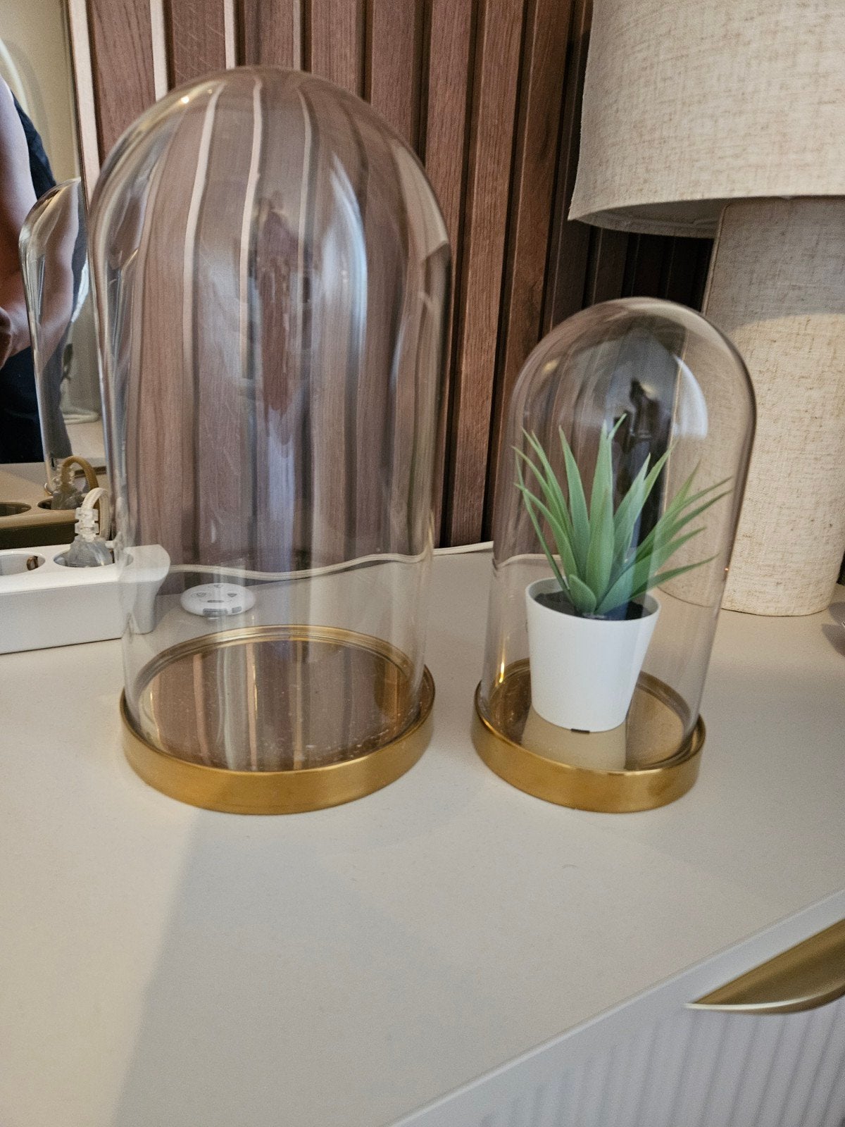 IKEA Glazen Stolp met Gouden Rand - Zo Goed als Nieuw, Ophalen of Verzenden, Zo goed als nieuw, Goud, Glas