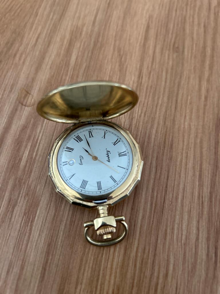 Gouden Zakhorloge met Sierlijke Gravering, Overige merken, Zakhorloge, Verzenden, Verguld