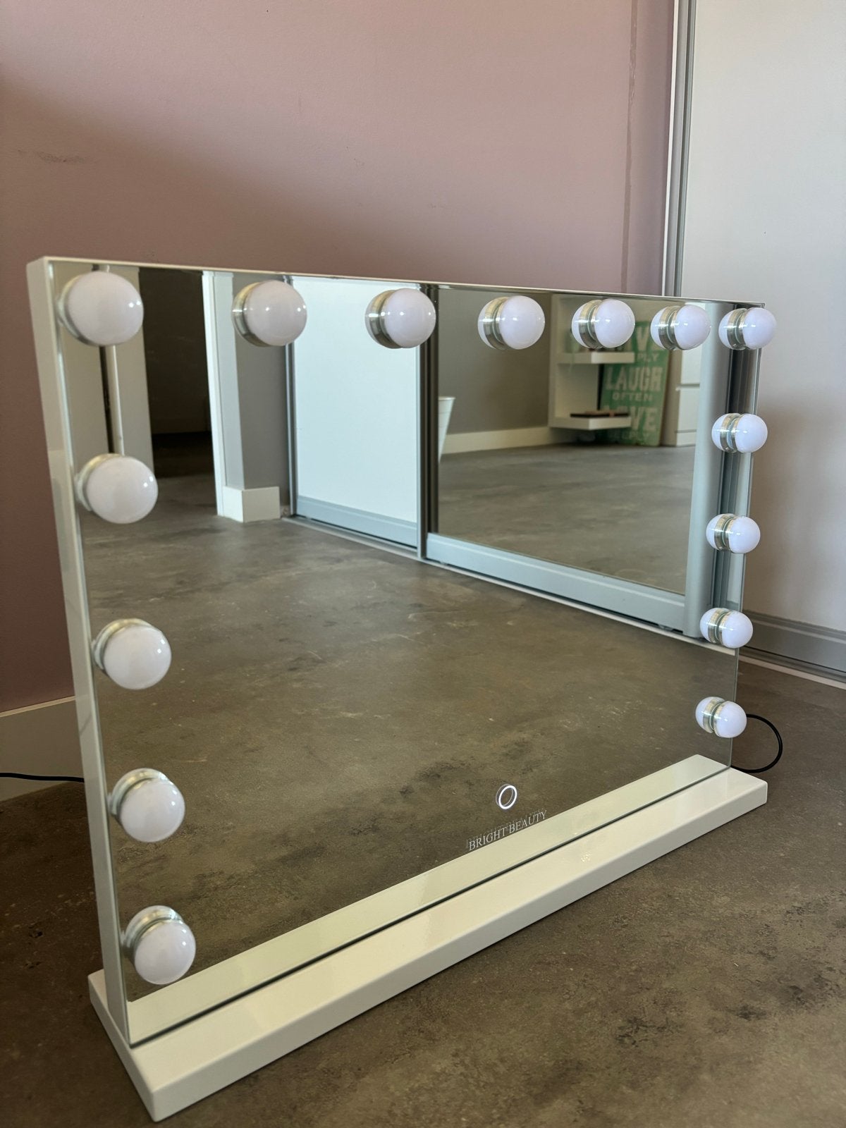 Bright Beauty Make-up Spiegel met Verlichting, Huis en Inrichting, 100 tot 150 cm, Ophalen of Verzenden, Zo goed als nieuw, 75 tot 100 cm