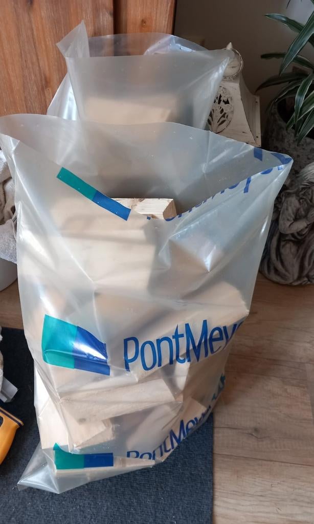 Brandhout zakken van ca. 9 kg, Tuin en Terras, Haardhout, Minder dan 3 m³, Ophalen, Overige houtsoorten, Blokken