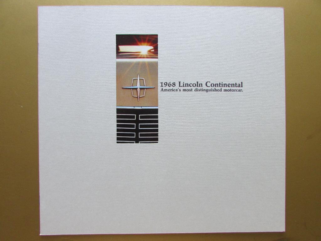 1968 Lincoln Continental prestige brochure, Engels, Boeken, Auto's | Folders en Tijdschriften, Ophalen of Verzenden, Zo goed als nieuw