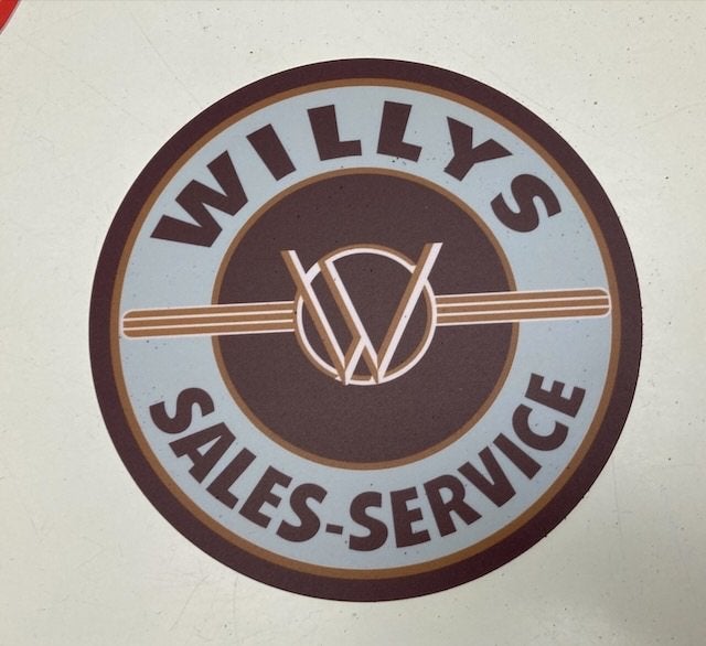 WILLYS SALES - Service   reclamebordje 23 cm plastic, Ophalen of Verzenden, Zo goed als nieuw, Auto's