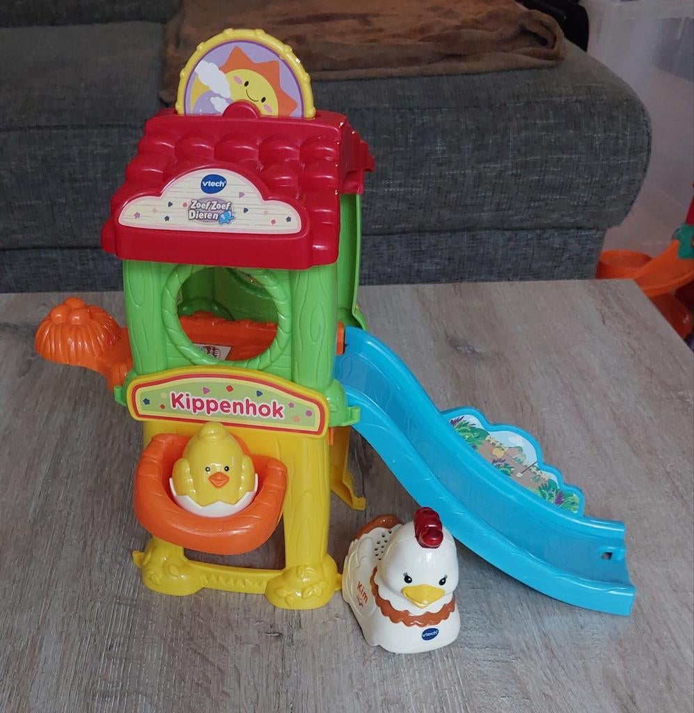 VTech Zoef Zoef Dieren Kippenhok met Kip Kim, Kinderen en Baby's, Speelgoed | Vtech, Ophalen, Zo goed als nieuw, 6 maanden tot 2 jaar